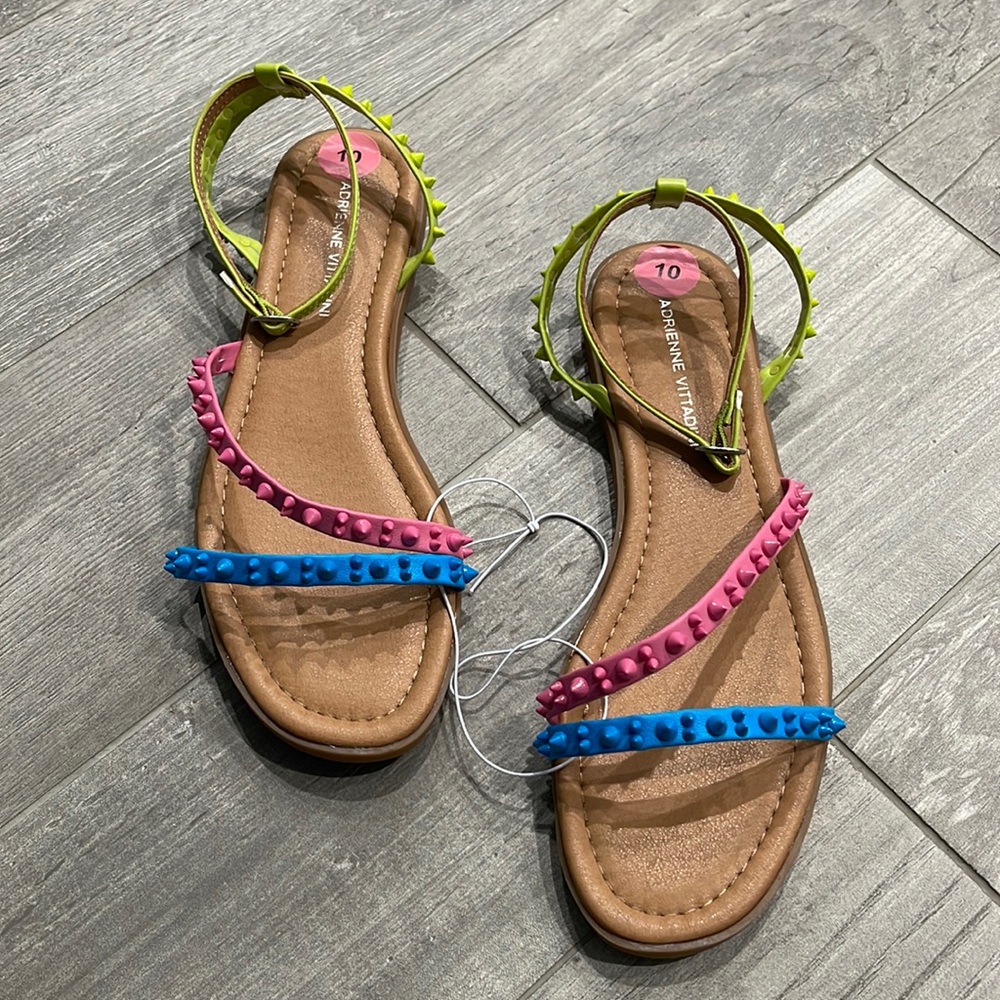 Adrienne Vittadini Colorful Studded Sandals